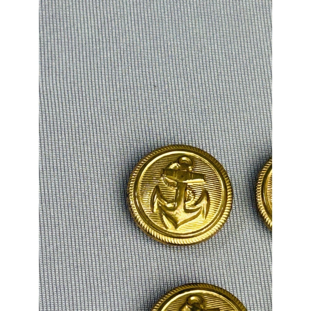 U.S. Navy Military Vintage Small Metal Gold Tone Anchor Buttons Set Of 4 - Picture 3 of 16